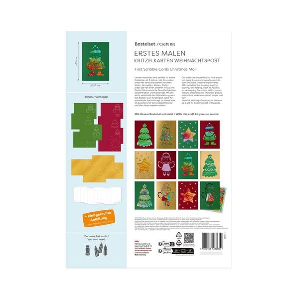 Produktbild: Bastelset - Erstes Malen Kritzelkarten Weihnachtspost