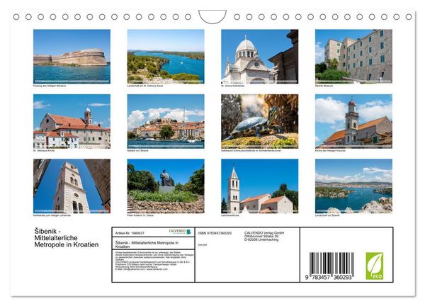 Produktbild: &Scaron;ibenik - Mittelalterliche Metropole in Kroatien (Wandkalender 2026 DIN A4 quer), CALVENDO Monatskalender