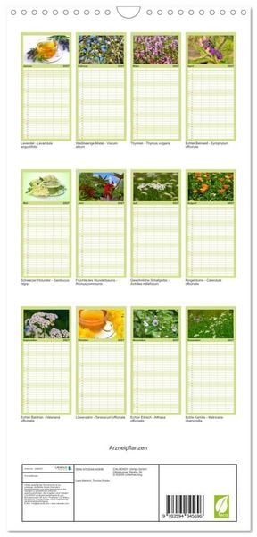Produktbild: Familienplaner 2027 - Arzneipflanzen mit 5 Spalten (Wandkalender, 21 x 45 cm) CALVENDO