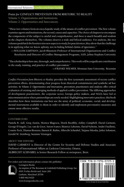 Produktbild: Conflict Prevention from Rhetoric to Reality