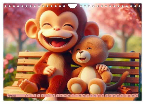 Produktbild: Kindertr&auml;ume - Lachen mit tierischen Kameraden (Wandkalender 2026 DIN A4 quer), CALVENDO Monatskalender