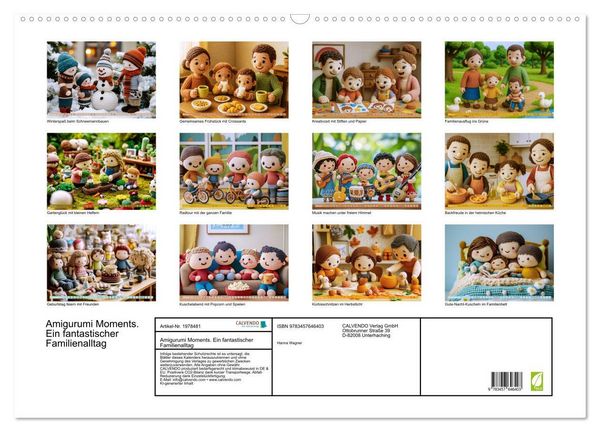 Produktbild: Amigurumi Moments. Ein fantastischer Familienalltag (Wandkalender 2026 DIN A2 quer), CALVENDO Monatskalender