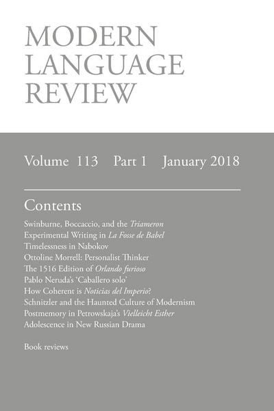 Produktbild: Modern Language Review (113