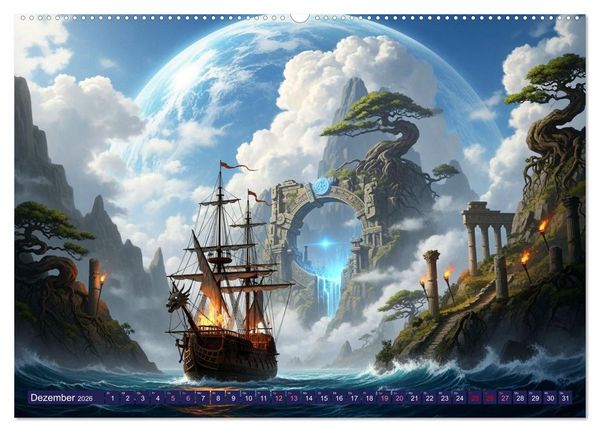 Produktbild: Nyorana &ndash; Die verborgene Insel (hochwertiger Premium Wandkalender 2026 DIN A2 quer), Kunstdruck in Hochglanz