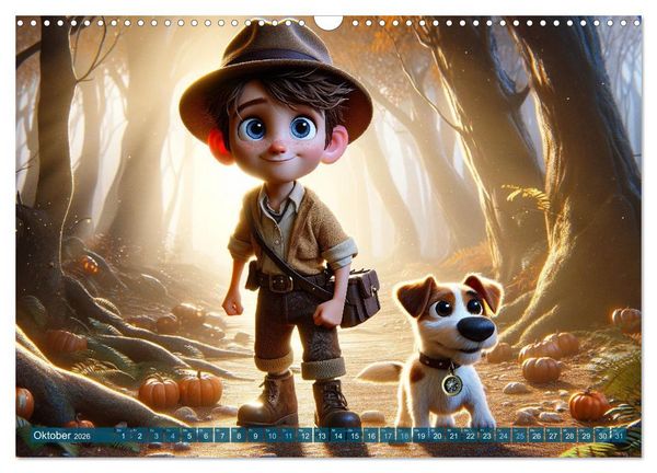 Produktbild: Max und Buddy: Entdecker des Verborgenen (Wandkalender 2026 DIN A3 quer), CALVENDO Monatskalender