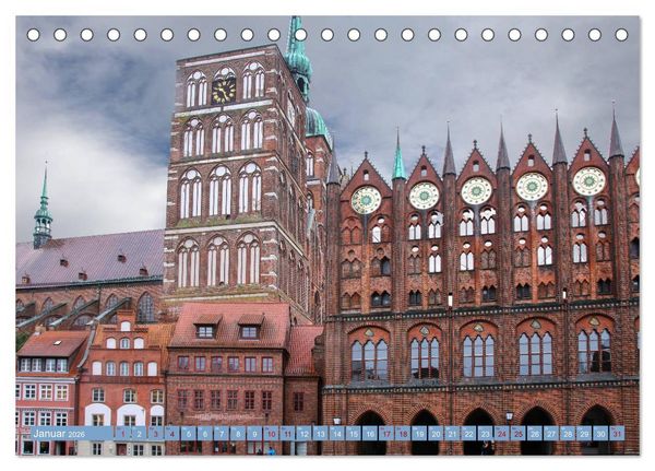 Produktbild: Stralsund und die Boddenlandschaft (Tischkalender 2026 DIN A5 quer), CALVENDO Monatskalender