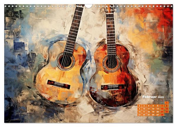 Produktbild: Sechs Saiten, Zw&ouml;lf Monate - Der Gitarrenkalender (Wandkalender 2026 DIN A3 quer), CALVENDO Monatskalender