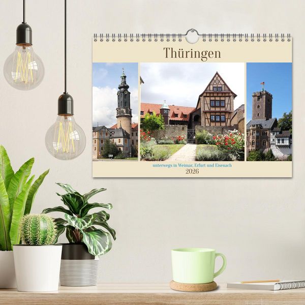 Produktbild: Th&uuml;ringen, unterwegs in Weimar, Erfurt und Eisenach (Wandkalender 2026 DIN A4 quer), CALVENDO Monatskalender