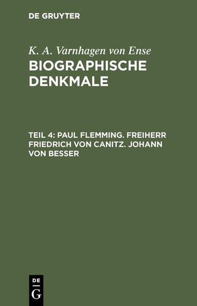 Produktbild: Paul Flemming. Freiherr Friedrich von Canitz. Johann von Besser