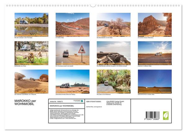 Produktbild: MAROKKO per WOHNMOBIL (hochwertiger Premium Wandkalender 2026 DIN A2 quer), Kunstdruck in Hochglanz