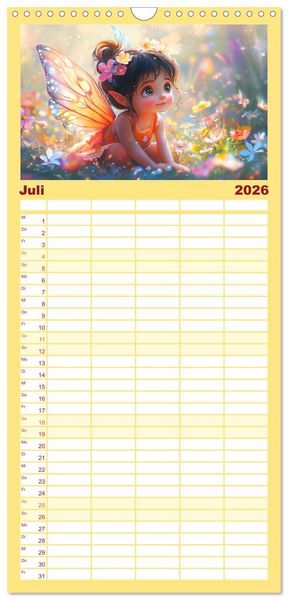 Produktbild: Familienplaner 2026 - Zauberhaftes Elfenland. Die duftige Welt der Naturgeister mit 5 Spalten (Wandkalender, 21 x 45 cm) CALVENDO