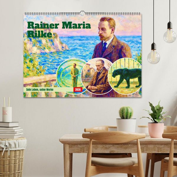 Produktbild: Rainer Maria Rilke. Sein Leben, seine Werke (Wandkalender 2026 DIN A2 quer), CALVENDO Monatskalender