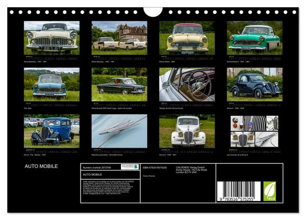 Produktbild: AUTO MOBILE (Calendrier mural 2026 DIN A4 vertical), CALVENDO calendrier mensuel