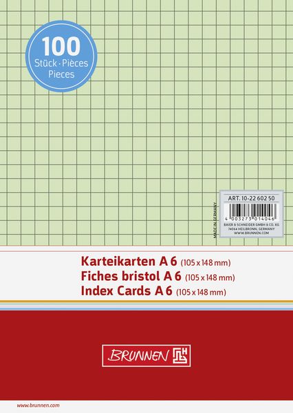 Produktbild: Brunnen Karteikarte A6 kar gn 100St