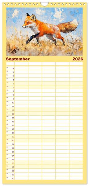 Produktbild: Familienplaner 2026 - Wilde Sch&ouml;nheiten. Ein Jahr mit majest&auml;tischen Tieren mit 5 Spalten (Wandkalender, 21 x 45 cm) CALVENDO