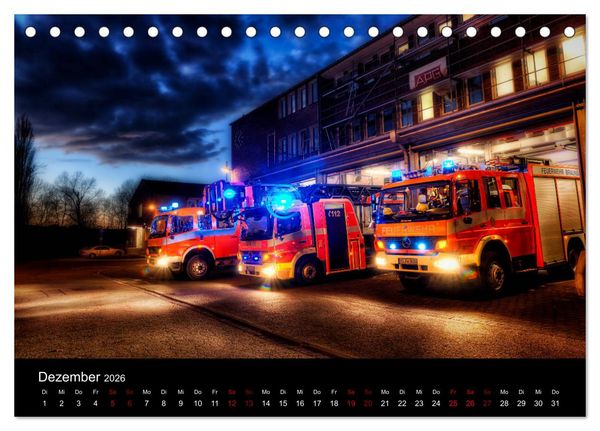 Produktbild: Feuerwehr und Rettungsdienst (Tischkalender 2026 DIN A5 quer), CALVENDO Monatskalender