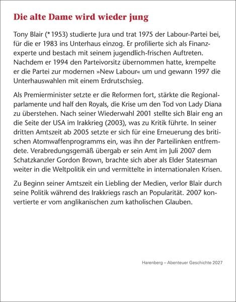Produktbild: Abenteuer Geschichte Tagesabrei&szlig;kalender 2027 - Menschen, Ereignisse, Epochen - von den Anf&auml;ngen bis heute