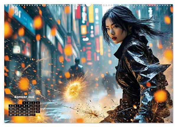 Produktbild: Kriegerin der Cyberwelt (Wandkalender 2026 DIN A2 quer), CALVENDO Monatskalender