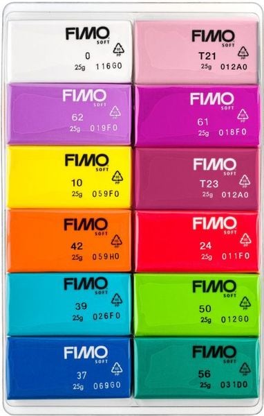 FIMO ofenhärtende Modelliermasse FIMO soft 8023 Brilliant Colours, 12 x 25g Halbblöcken