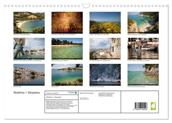Produktbild: Skiathos + Skopelos (Wandkalender 2026 DIN A3 quer), CALVENDO Monatskalender