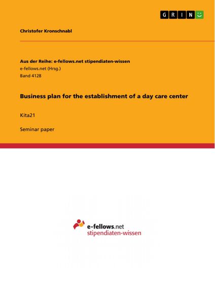 Produktbild: Business plan for the establishment of a day care center