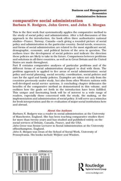 Produktbild: Comparative Social Administration