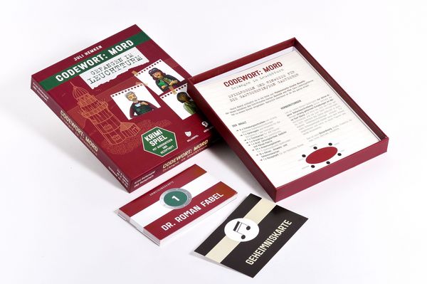 Produktbild: Codewort: Mord. Gefangen im Leuchtturm. Krimidinner-Rollenspiel und Kochbuch. F&uuml;r 6 Spieler ab 12 Jahren.