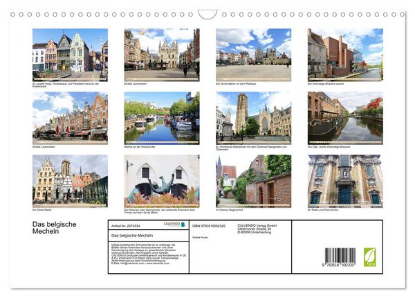 Produktbild: Das belgische Mecheln (Wandkalender 2026 DIN A3 quer), CALVENDO Monatskalender