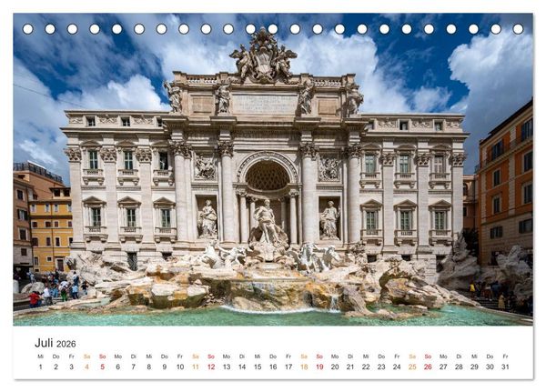 Produktbild: Rom &ndash; Geschichte, Glanz und Gassen (Tischkalender 2026 DIN A5 quer), CALVENDO Monatskalender
