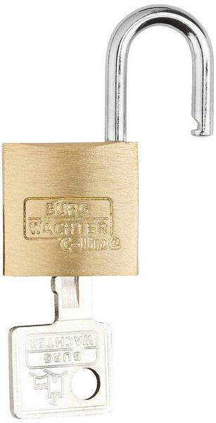 Produktbild: Burg W&auml;chter 2961 Vorh&auml;ngeschloss 25.00 mm verschieden schlie&szlig;end Messing Schl&uuml;sselschloss