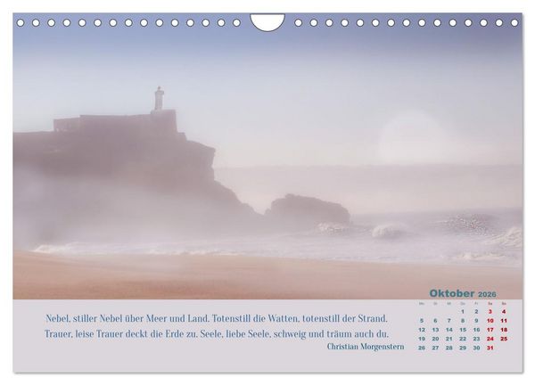 Produktbild: Nebelfarben. Ein poetischer Spaziergang (Wandkalender 2026 DIN A4 quer), CALVENDO Monatskalender