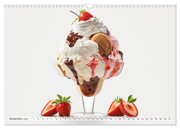 Produktbild: Leckere Eisbecher Kreationen (Wandkalender 2026 DIN A3 quer), CALVENDO Monatskalender