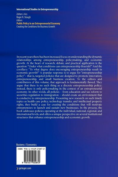 Produktbild: Public Policy in an Entrepreneurial Economy