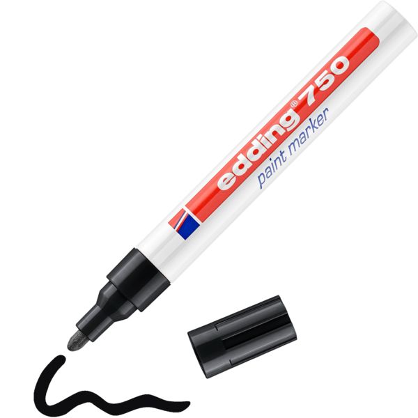 Produktbild: Edding 750 Paint Marker 4-750-1-4001 Lackmarker Schwarz 2 mm, 4mm