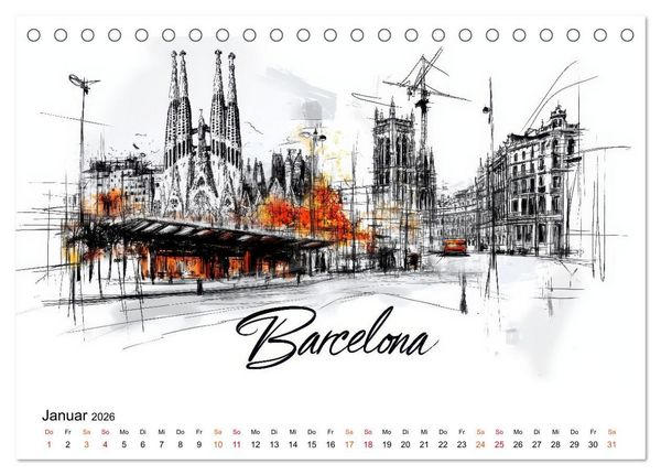 Produktbild: Europas St&auml;dte - ein Kalender f&uuml;r Entdecker (Tischkalender 2026 DIN A5 quer), CALVENDO Monatskalender