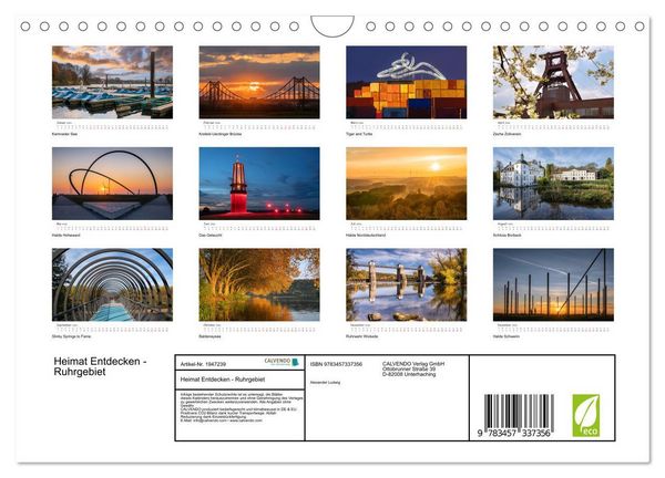 Produktbild: Heimat Entdecken - Ruhrgebiet (Wandkalender 2026 DIN A4 quer), CALVENDO Monatskalender