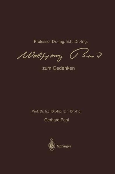 Produktbild: Professor Dr.-Ing. E.h. Dr.-Ing. Wolfgang Beitz zum Gedenken