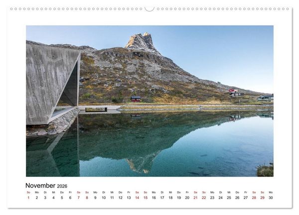 Produktbild: Norwegen Magisches Licht (hochwertiger Premium Wandkalender 2026 DIN A2 quer), Kunstdruck in Hochglanz