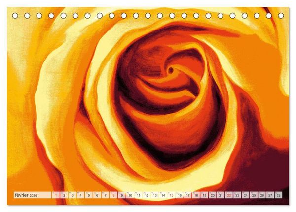 Produktbild: Roses peintes (Calendrier de bureau 2026 DIN A5 vertical), CALVENDO calendrier mensuel