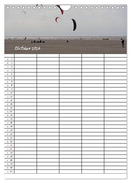 Produktbild: St. Peter Ording Familienplaner (Wandkalender 2026 DIN A4 hoch), CALVENDO Monatskalender