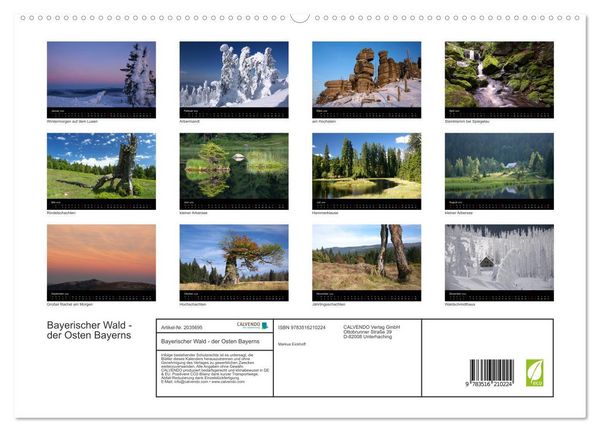 Produktbild: Bayerischer Wald - der Osten Bayerns (hochwertiger Premium Wandkalender 2026 DIN A2 quer), Kunstdruck in Hochglanz