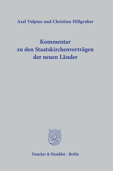 Produktbild: Kommentar zu den Staatskirchenvertr&auml;gen der neuen L&auml;nder.
