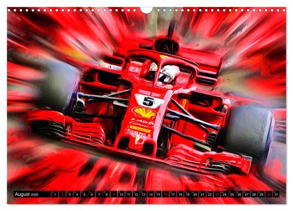 Produktbild: Vollgas im Monoposto - Digital Arts rund um die Formel 1 von Jean-Louis Glineur (Wandkalender 2026 DIN A3 quer), CALVENDO Monatskalender