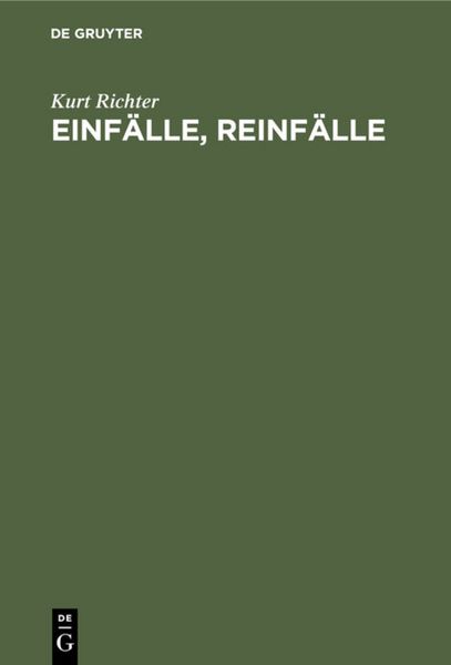 Produktbild: Einf&auml;lle, Reinf&auml;lle
