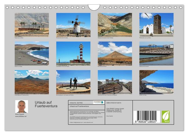 Produktbild: Urlaub auf Fuerteventura (Wandkalender 2026 DIN A4 quer), CALVENDO Monatskalender