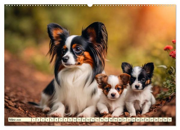 Produktbild: Papillon - bringt jedes Herz zum Schmelzen (hochwertiger Premium Wandkalender 2026 DIN A2 quer), Kunstdruck in Hochglanz