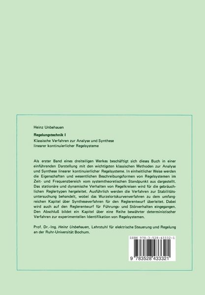Produktbild: Regelungstechnik I