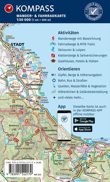 Produktbild: KOMPASS Wanderkarten-Set 202 Linz und Umgebung, M&uuml;hlviertel, Wels, Steyr (2 Karten) 1:50.000