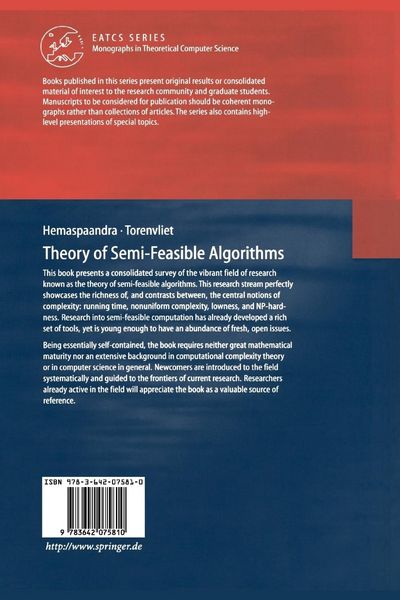 Produktbild: Theory of Semi-Feasible Algorithms