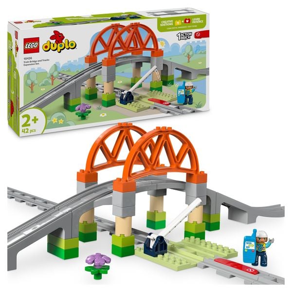 LEGO DUPLO Town Eisenbahnbrücke und Schienen – Erweiterungsset 10426